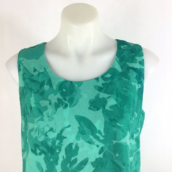 H by Halston Tank  Floral Print Chiffon Overlay - Picture 2 of 8